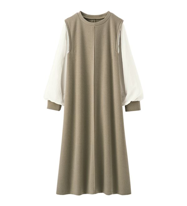 BELLUNA（ベルーナ）の「シアー袖デザインワンピース（その他ワンピース）」｜詳細画像