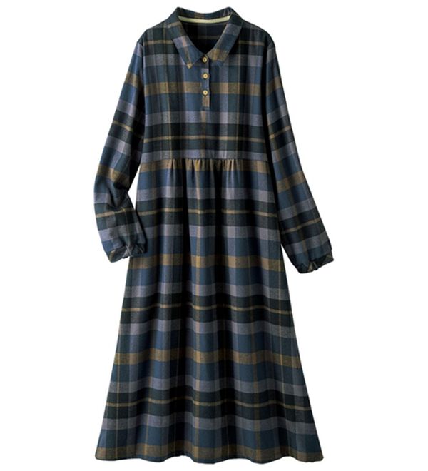 ルフラン（ルフラン）の「【３色組】綿１００％あったかロングワンピース（ロングワンピース）」｜詳細画像