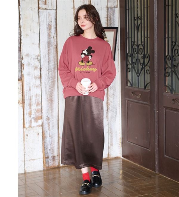 BELLUNA（ベルーナ）の「＜Ｄｉｓｎｅｙ＞【ミッキー】サガラ刺しゅう裏毛トレーナー（トレーナー・スウェット）」｜詳細画像