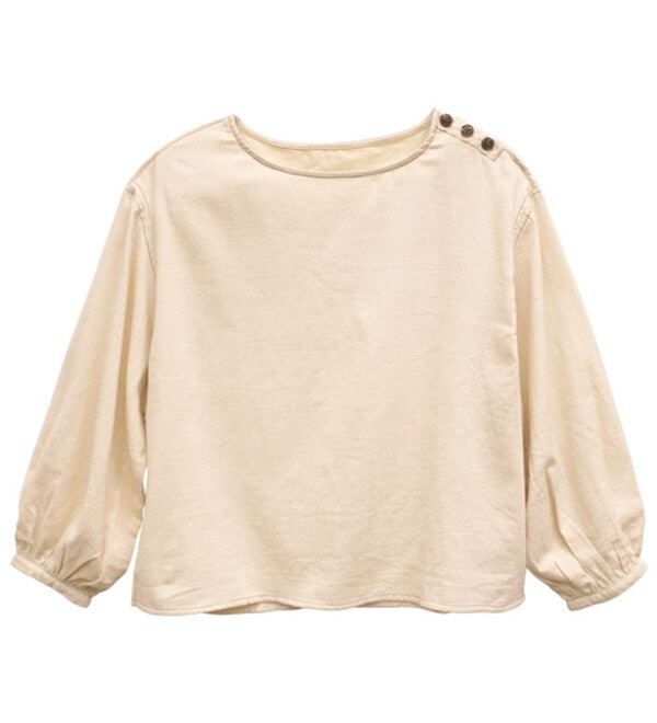 GeeRA（ジーラ）の「配色ステッチ袖ボリュームブラウス（ブラウス）」｜アイボリー
