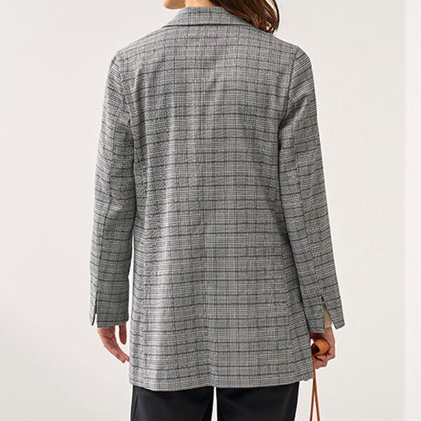 BELLUNA（ベルーナ）の「羽織るだけできちんと見え！チェック柄テーラードジャケット（テーラードジャケット）」｜詳細画像