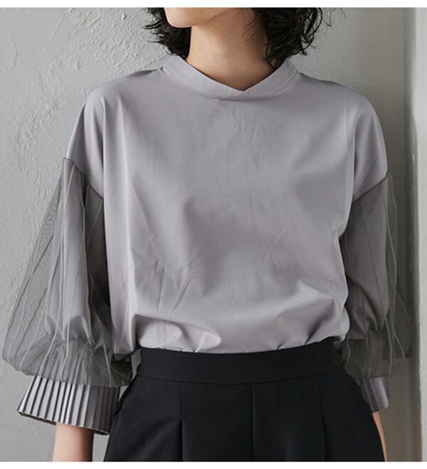 RANAN（ラナン）の「ボリュームフリル袖シアーブラウス（ブラウス）」｜詳細画像