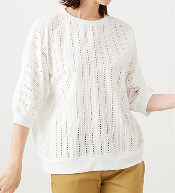 BELLUNA（ベルーナ）の「レース切替ドルマンプルオーバー（カットソー）」｜詳細画像