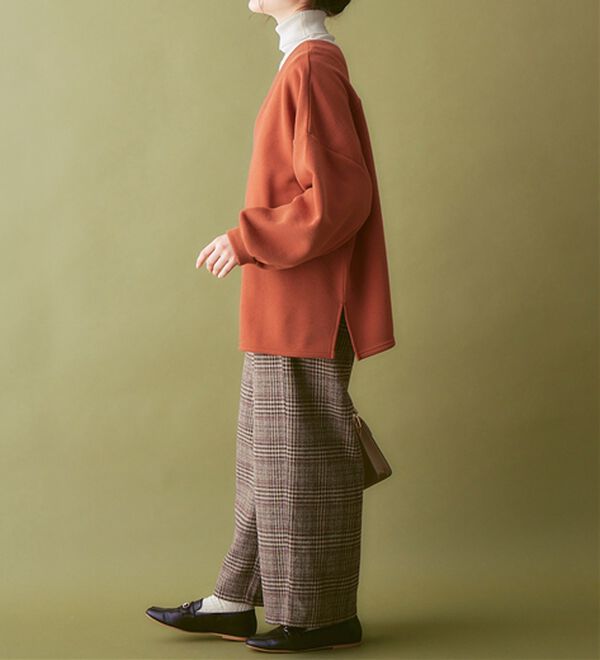 Viola e Viola（ヴィオラ エ ヴィオラ）の「あったか裏起毛Ｖネックチュニック（チュニック）」｜詳細画像