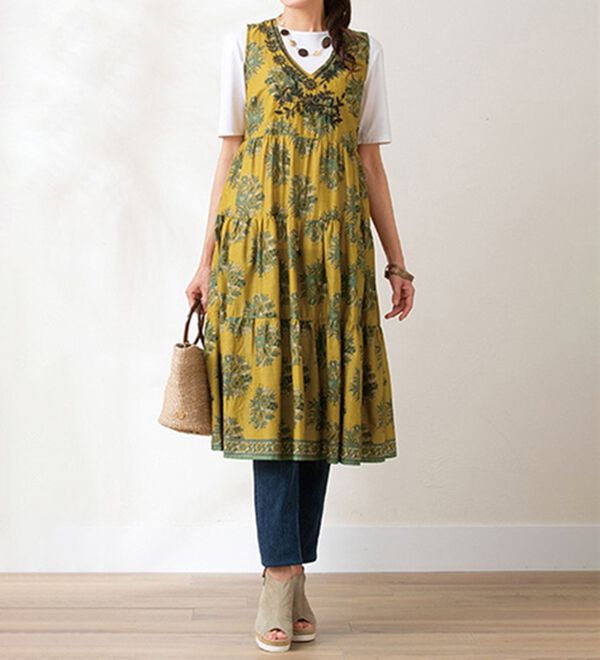 ルフラン（ルフラン）の「優美なインド綿１００％ワンピース（その他ワンピース）」｜詳細画像