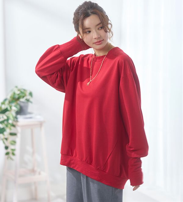 BELLUNA（ベルーナ）の「長めのリブが差をつける！全隠しトレーナー（カットソー）」｜詳細画像