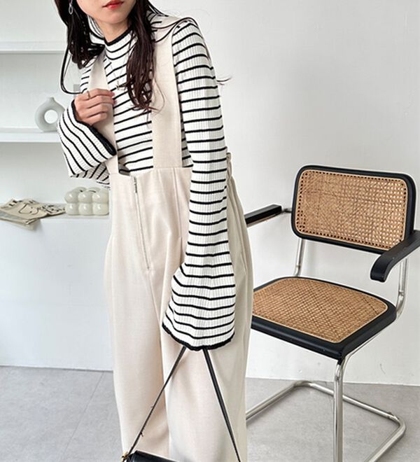 GeeRA（ジーラ）の「フロントジップハイウエストサロペット（オールインワン）」｜詳細画像