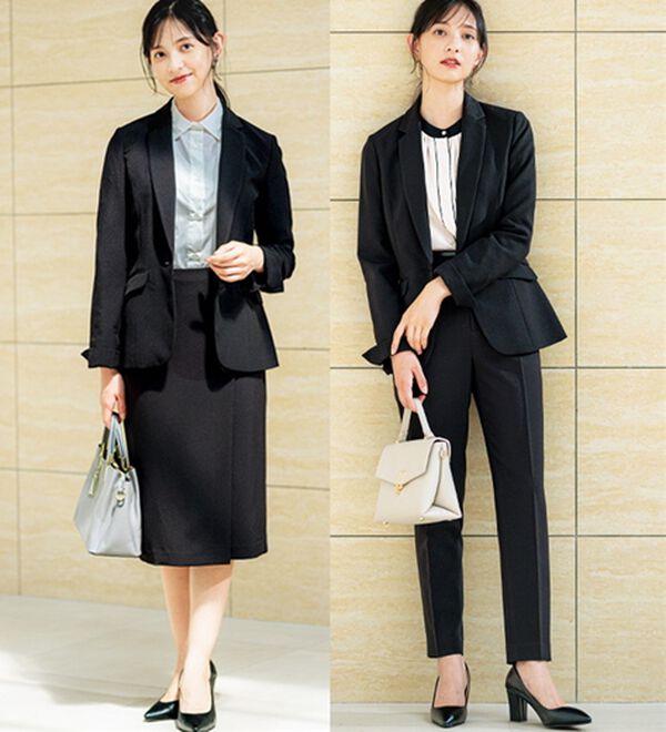 GeeRA（ジーラ）の「【ジャケット+2ボトム】洗えるストレッチ！ジャケット＆ブラウス＆パンツ＆スカートスーツセット（パンツスーツ）」｜詳細画像