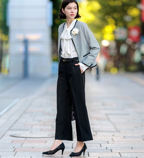 GeeRA（ジーラ）の「【4点セット】入学式も卒業式も！パンツが選べるセレモニーツイードジャケットスーツ（パンツスーツ）」｜詳細画像