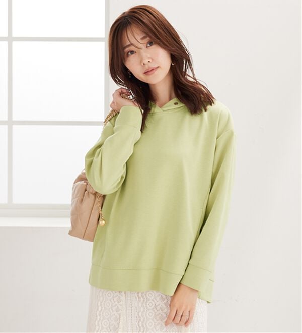 BELLUNA（ベルーナ）の「とろみ素材フードデザインパーカー（パーカー）」｜詳細画像