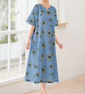 LAVIENNE（ラヴィエンヌ）の「ひんやり！ゆる涼ルームワンピース（パジャマ・ルームウェア）」｜ヒマワリ