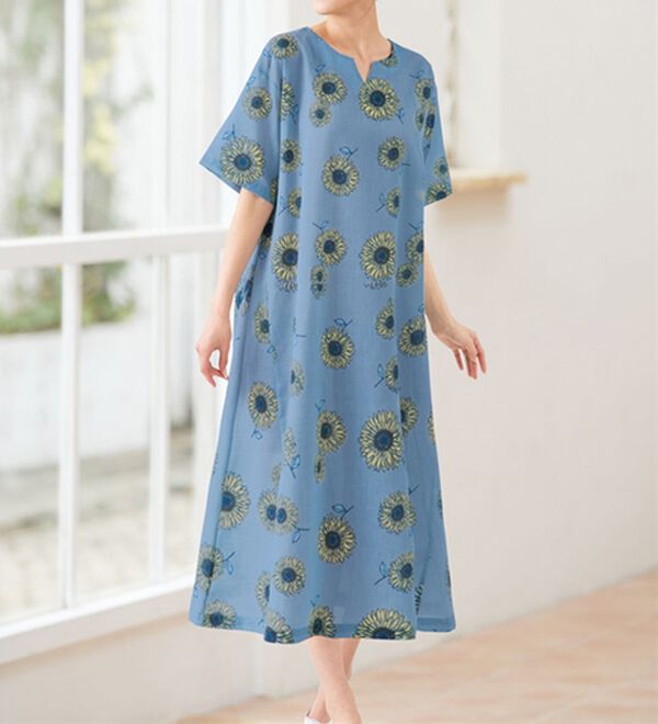 LAVIENNE（ラヴィエンヌ）の「ひんやり！ゆる涼ルームワンピース（パジャマ・ルームウェア）」｜ヒマワリ