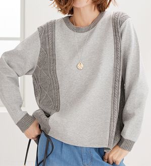 BELLUNA（ベルーナ）の「ケーブル柄ニット切替プルオーバー（カットソー）」｜詳細画像