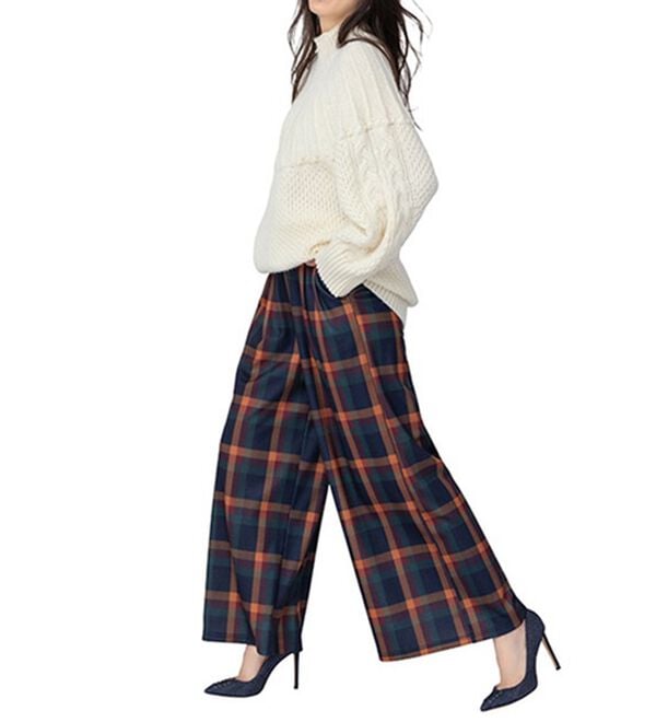 RANAN（ラナン）の「柔らかあったか！裏起毛ロングフレアガウチョパンツ（フルレングスパンツ）」｜詳細画像