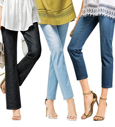 BELLUNA（ベルーナ）の「ヒンヤリ冷感ライトオンスジーンズ（フルレングスパンツ）」