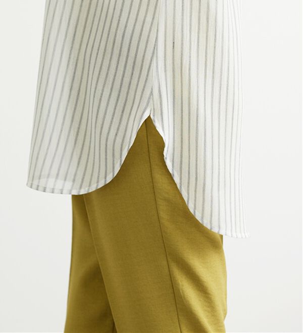 BELLUNA（ベルーナ）の「シャリ感シアー素材多ボタンチュニック（チュニック）」｜詳細画像