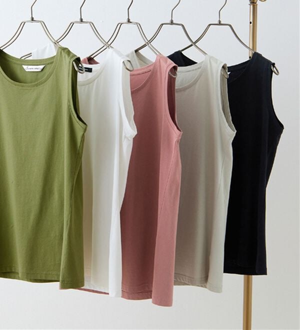 BELLUNA（ベルーナ）の「ヒンヤリ！綿１００％サマ見えタンクトップ（タンクトップ・キャミソール）」｜詳細画像