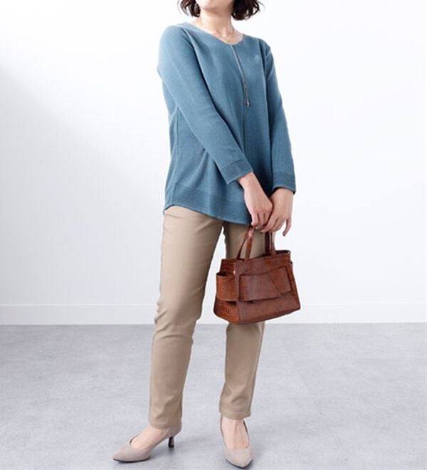 BELLUNA（ベルーナ）の「ミラノリブ編地切替チュニック（チュニック）」｜詳細画像