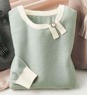 ルフラン（ルフラン）の「選べる衿デザインニット（ニット・セーター）」｜ミント