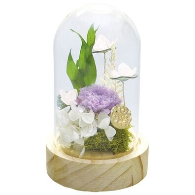 「光るガラスドーム蓮（ＬＥＤライト付）（仏壇・仏具）」