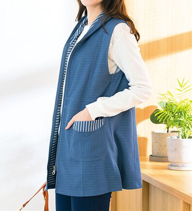 ルフラン（ルフラン）の「デニム調軽やかロングベスト（ベスト）」