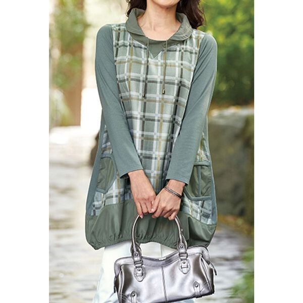 BELLUNA（ベルーナ）の「先染チェック柄切替チュニック（チュニック）」｜詳細画像