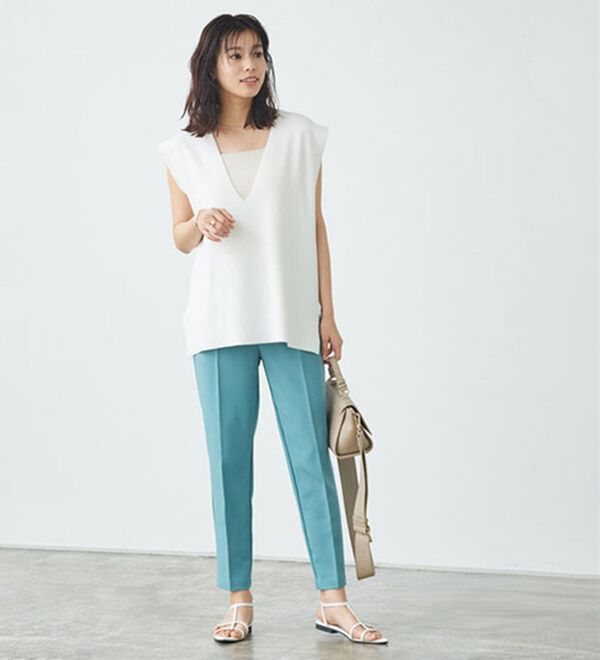 Pierrot（ピエロ）の「多機能ストレッチツイルテーパードパンツ（フルレングスパンツ）」｜詳細画像