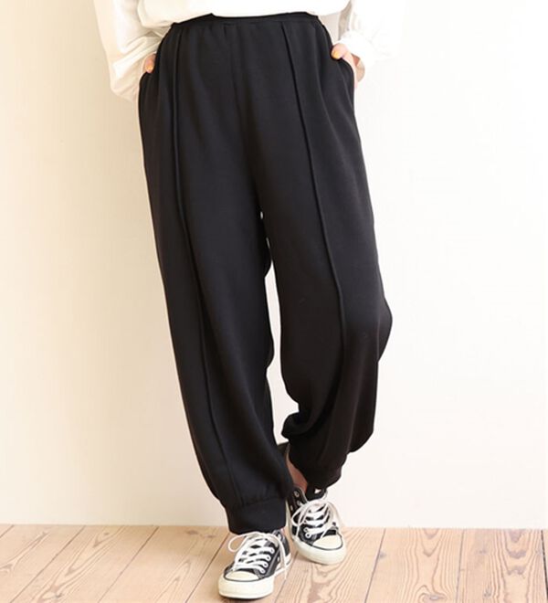 A HAPPY MARILYN（アハッピーマリリン）の「【Ｌ～８Ｌ】暖かシャギーで下半身の冷え対策！裏起毛 裏シャギーパンツ（フルレングスパンツ）」｜ブラック