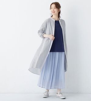 Viola e Viola（ヴィオラ エ ヴィオラ）の「スラブ素材マキシフレアースカート（ひざ丈スカート）」｜ラベンダーブルー