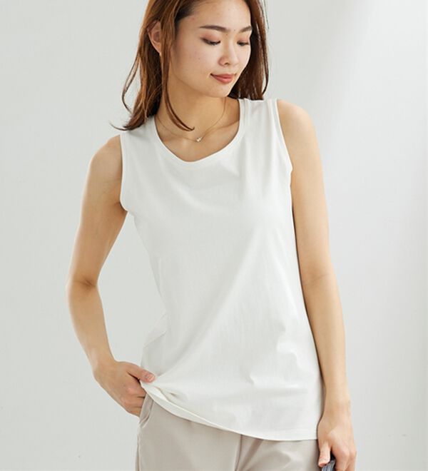 ヒンヤリ！綿100％サマ見えタンクトップ - ベルーナ【公式】