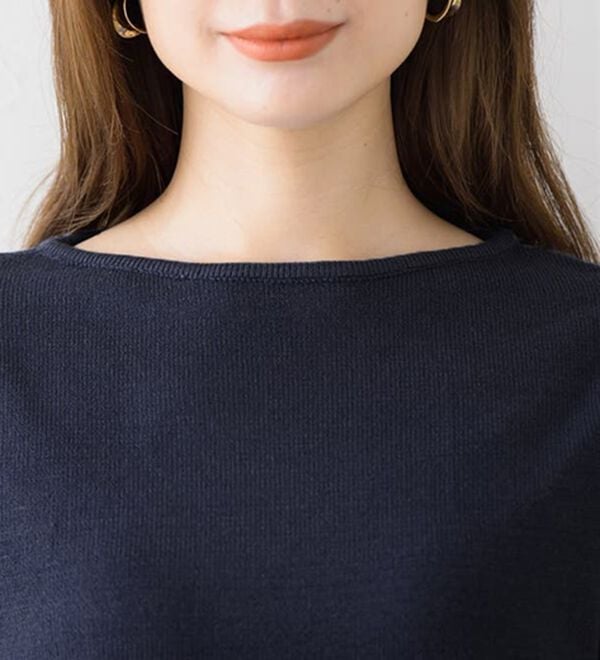 Pierrot（ピエロ）の「【Ｓ～３Ｌ】ネックが選べるプレミアムカシミヤタッチニット（ニット・セーター）」｜詳細画像