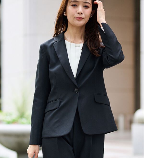 RANAN（ラナン）の「【選べる衿】洗える！春夏ロングシーズン着用可能ベーシック２点ライトスーツ（パンツスーツ）」｜詳細画像