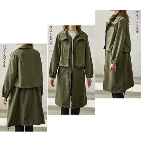 BELLUNA（ベルーナ）の「ビンテージ調素材ベスト付３ｗａｙ着回しライトコート（ロングコート）」｜詳細画像