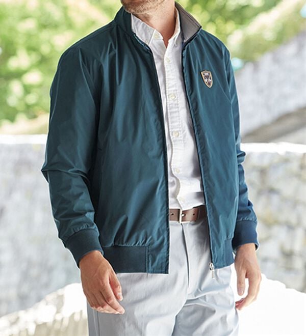 「＜ダンロップ・リファインド＞裏チェックデザインブルゾン（メンズブルゾン）」｜詳細画像