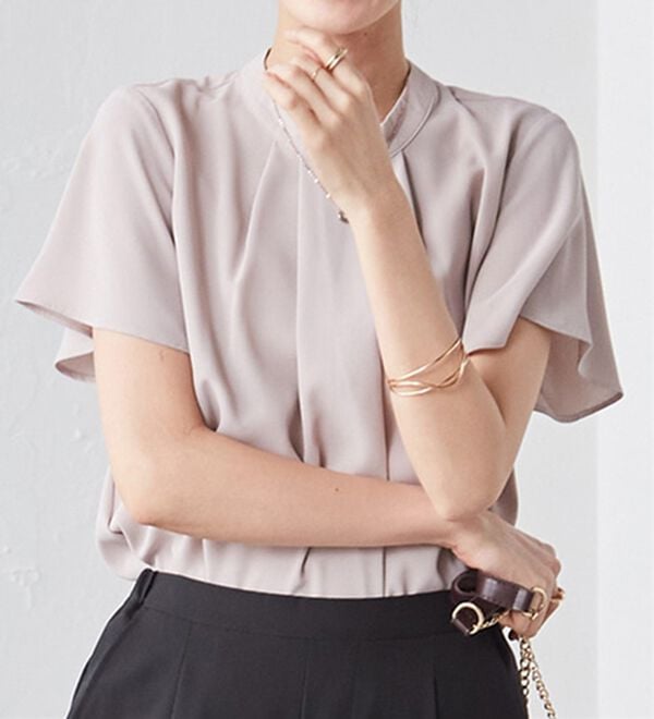 RANAN（ラナン）の「【新色追加】機能付タックデザインブラウス（ブラウス）」｜詳細画像