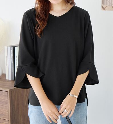 alotta（アロッタ）の「着痩せが叶う！チューリップ袖ブラウスＴシャツ（ブラウス）」