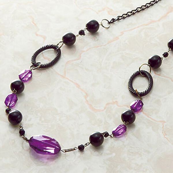 BELLUNA（ベルーナ）の「麻トリアセテート素材切替ブラウス(ネックレス付)（ブラウス）」｜詳細画像