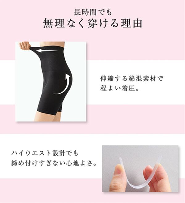 LAVIENNE（ラヴィエンヌ）の「めくれにくい！１枚でキレイが叶うハイウエストショーツガードル（単品）（ショーツ）」｜詳細画像