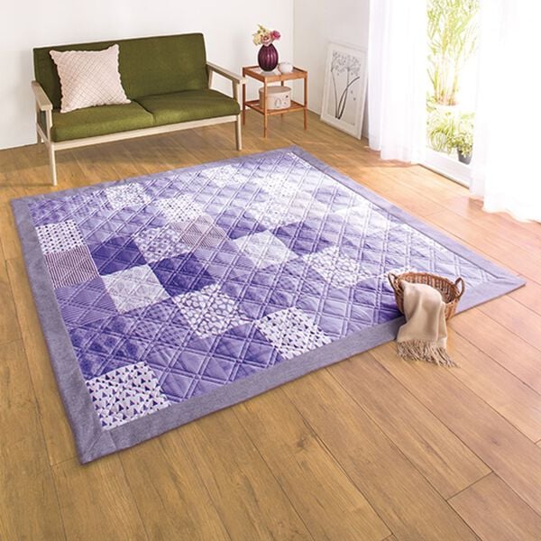 「おしゃれでひんやり　持続冷感キルトカーペット（カーペット）」｜詳細画像