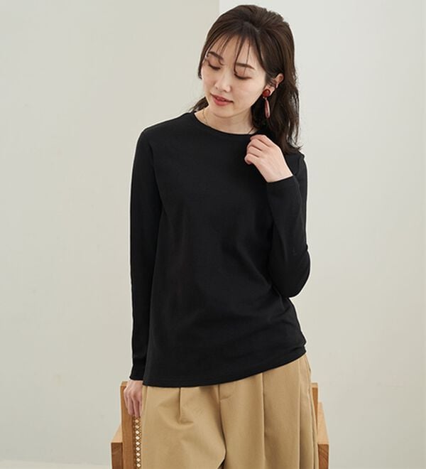 BELLUNA（ベルーナ）の「《ＨｕｇＲｅａｍコットン》オーガニックコットン１００％プルオーバー（Tシャツ）」｜詳細画像