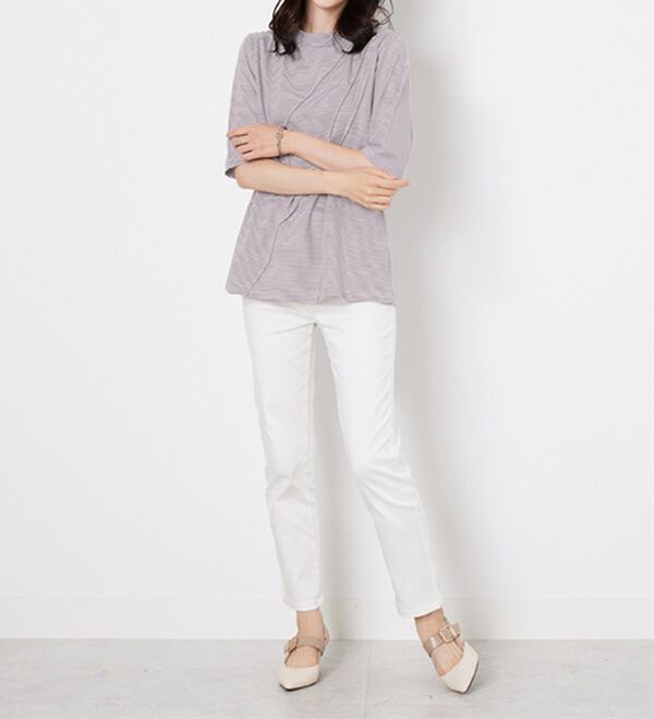 BELLUNA（ベルーナ）の「細ボーダータックデザインチュニック（チュニック）」｜詳細画像