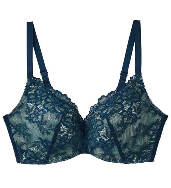 YU'NOW（ユナウ）の「スタイルアップレーシーブラ（ブラジャー）」｜ネイビー