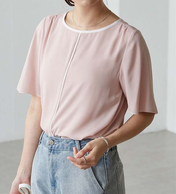 RANAN（ラナン）の「ひんやり！配色ディテールインナー付ブラウス（ブラウス）」｜詳細画像