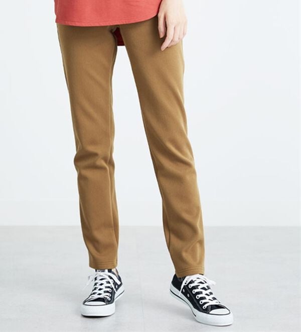 BELLUNA（ベルーナ）の「あったか！裏フリースストレッチパンツ（フルレングスパンツ）」｜モカベージュ