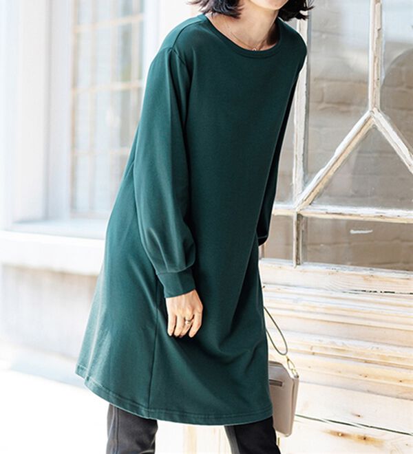 BELLUNA（ベルーナ）の「【吸湿発熱】ポンチ素材チュニックワンピース（チュニックワンピース）」｜詳細画像