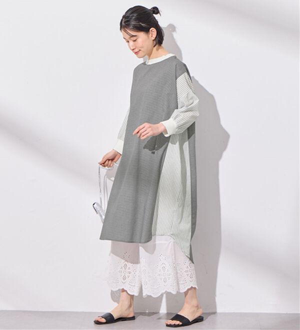 Viola e Viola（ヴィオラ エ ヴィオラ）の「ストライプ切替ワンピース（その他ワンピース）」｜詳細画像