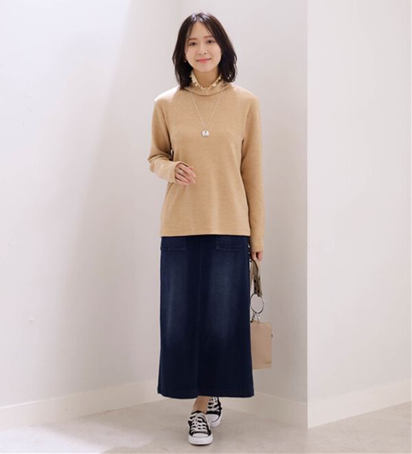 BELLUNA（ベルーナ）の「なめらかタッチ起毛素材配色インナープルオーバー（カットソー）」｜詳細画像