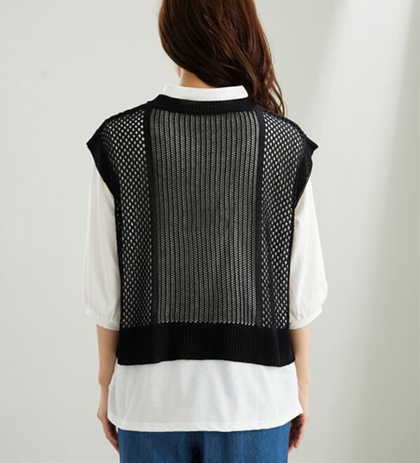 BELLUNA（ベルーナ）の「透かし編ニットベストアンサンブル（アンサンブル）」｜詳細画像
