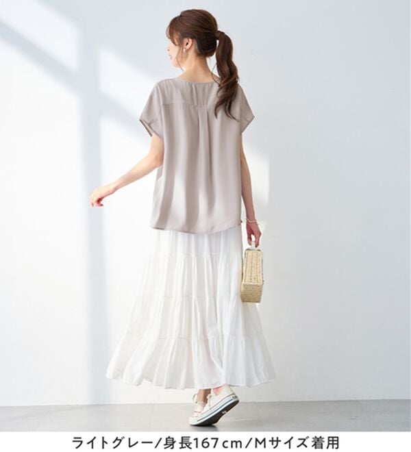 alotta（アロッタ）の「【イージーケア】パール調ボタンデザインブラウス（ブラウス）」｜詳細画像