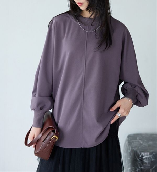 BELLUNA（ベルーナ）の「Ｔシャツ感覚なのにきちんとブラウス見え！カットジョーゼットプルオーバー（ブラウス）」｜詳細画像